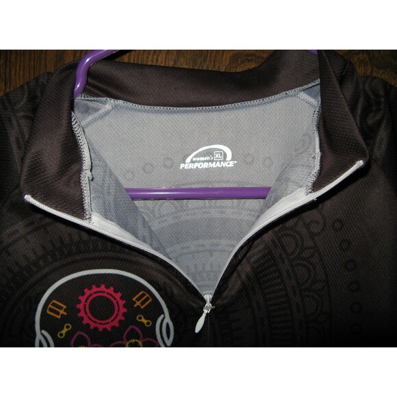 Womens Performance Bike Las Muertos Zippered Cycling Bicycle Jersey Size XL NWT - Picture 4 of 6